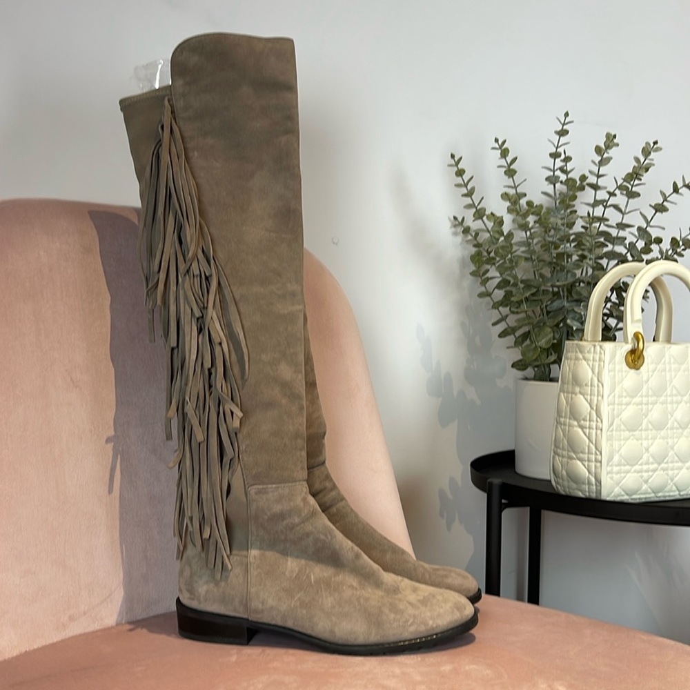 Stuart Weitzman Fringed 50/50 Boots